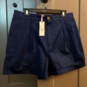 Vineyard Vines Dark Blue Women's Pleated Shorts